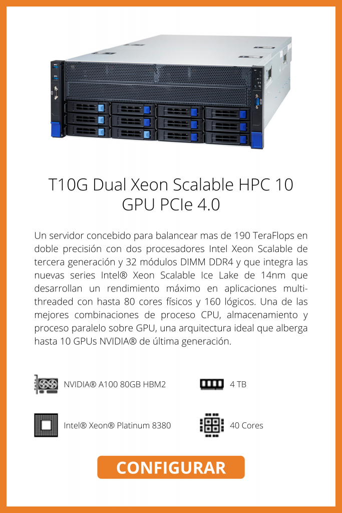 Ficha T10G Dual Xeon Scalable HPC 10 GPU PCIe 4.0