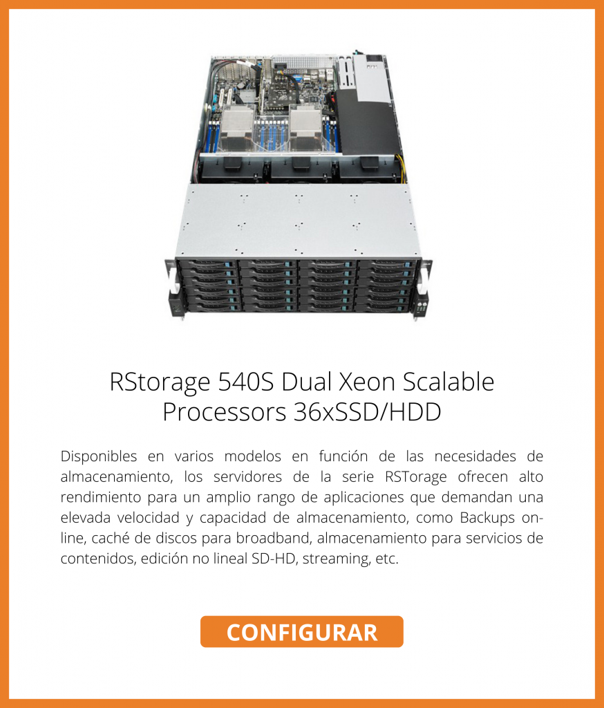 Servidor de almacenamiento RStorage 540S Dual Xeon Scalable Processors 36xSSD/HDD