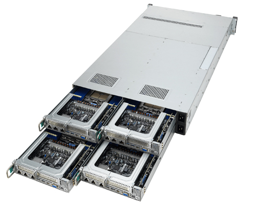 Servidor de render NC4 Dual de alta densidad con 8 procesadores.
